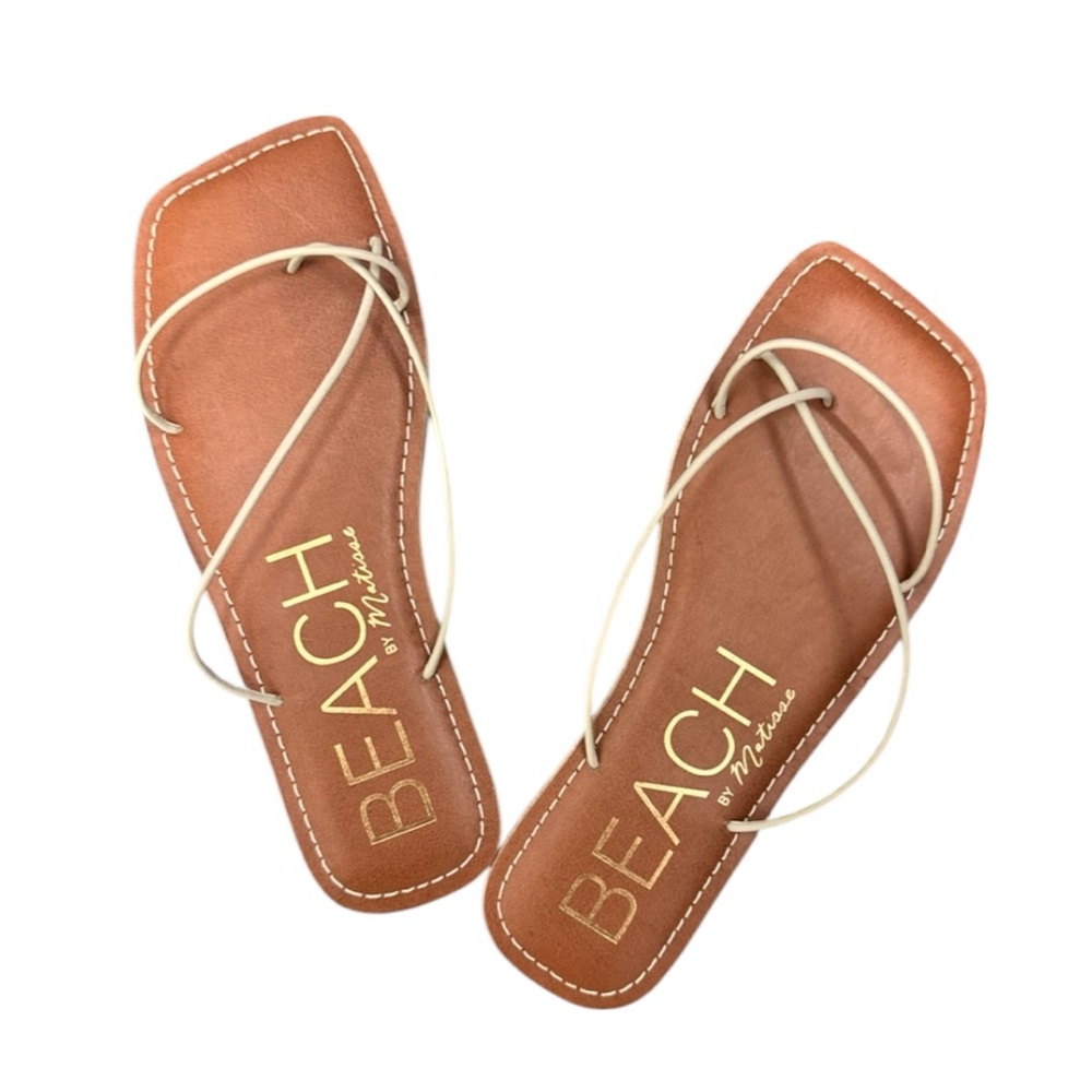 Beach by Matisse Coastline Strappy Sandal in Off-White Size 5M Brand New